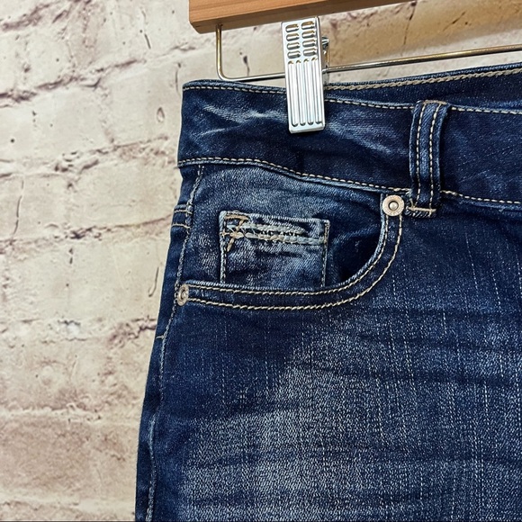 Maurices Blue Mid Rise Raw Hem Crop Jeans - Picture 2 of 10